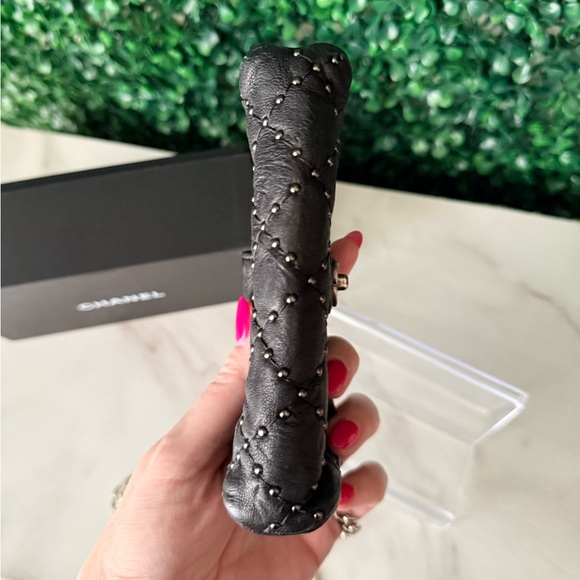 Chanel Black Quilted Studded Card Holder Wallet - Picture 6 of 13